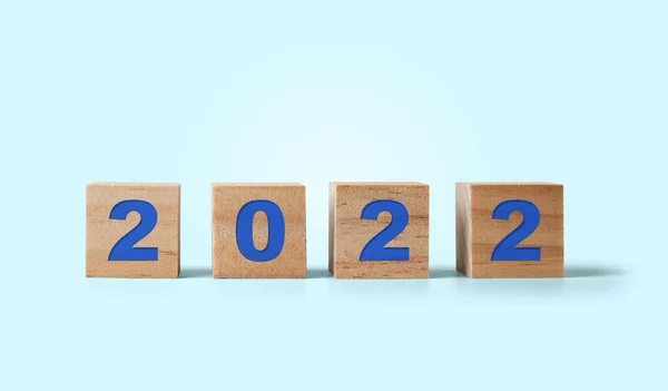 Holzwürfel Mit Der Jahreszahl 2022 Neujahrskonzept — Stockfoto