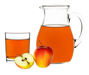 elma suyu cam ve sürahi