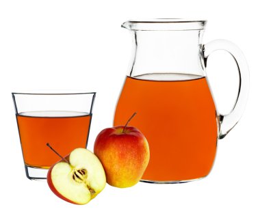 elma suyu cam ve sürahi