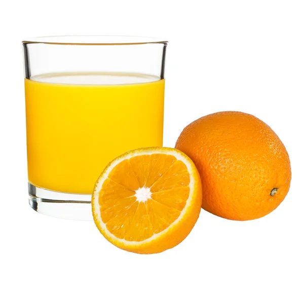 Portakal suyu bir bardak portakal ile — Stok fotoğraf