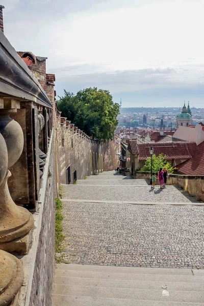 Scala Conduce Centro Praga Vista Sul Centro Storico Praga Con — Foto Stock