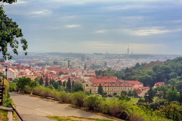 Vista Sobre Centro Histórico Praga Con Castillo República Checa — Foto de Stock