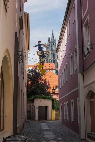 Wąska Ulica Meissen Widokiem Pająki Katedry Widok Miasto Meissen Niemcy — Zdjęcie stockowe