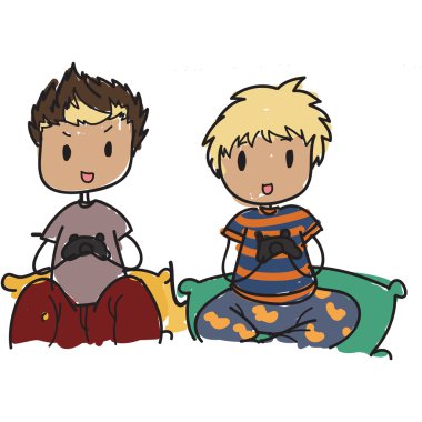 Doodle stil genç oyuncular