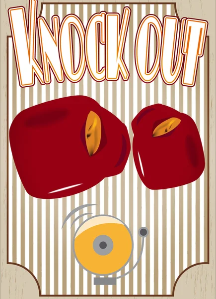 Boxe poster knock out — Vettoriale Stock