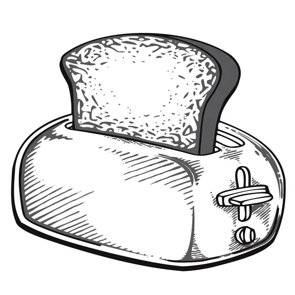 Retro schwarz-weißer Toaster — Stockvektor