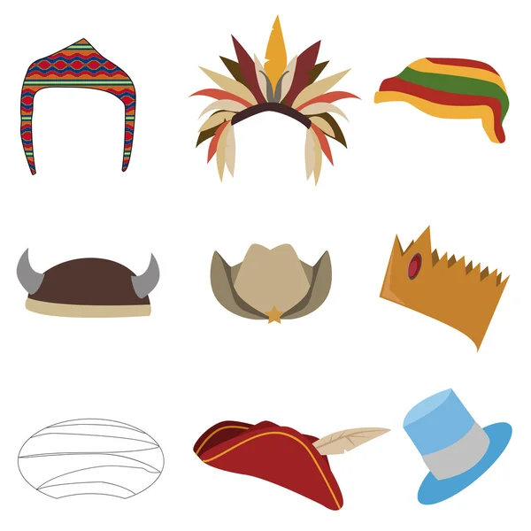 Conjunto de sombreros — Vector de stock