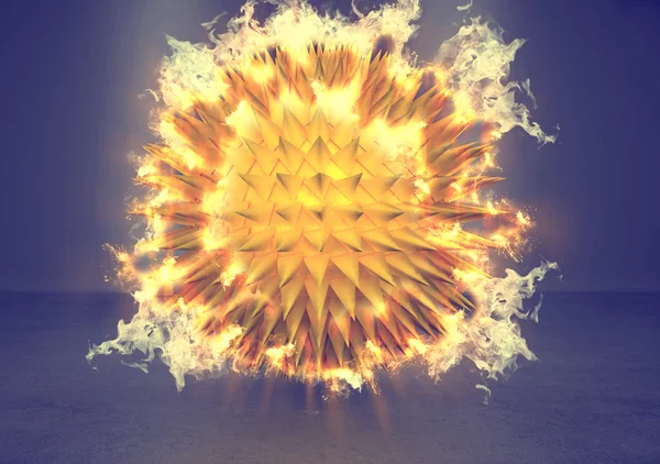 Alev Altın Küre üçgen ile arka plan tırmanıştır