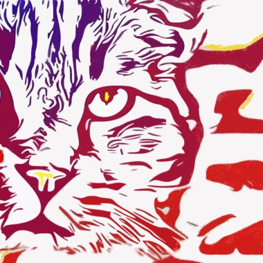 beyaz üzerine kırmızı kedi