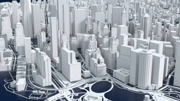 New York 'un stilize grafik şehri, 3D görüntüleme
