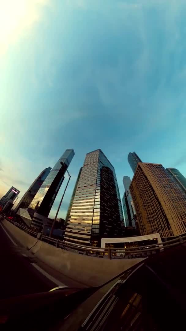 Torens Van Het Zakencentrum Het Zakendistrict Van Moskou Bedrijfssucces Toeristisch — Stockvideo