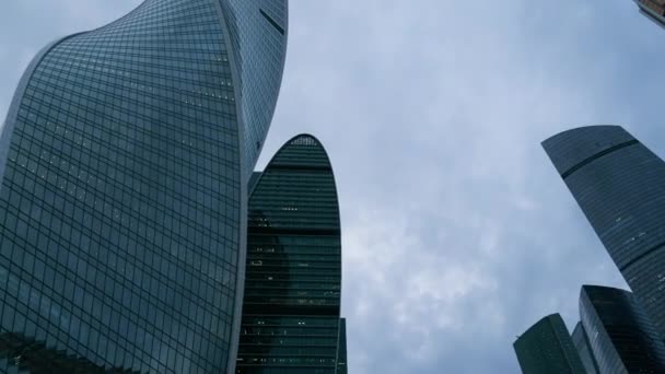 Πύργους Στην Επιχειρηματική Περιοχή Της Μόσχας Έννοια Της Χρηματοδότησης Της — Αρχείο Βίντεο