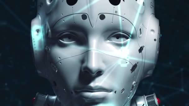 Robot Woman Sci Woman Animación Del Mundo Digital Del Futuro — Vídeos de Stock