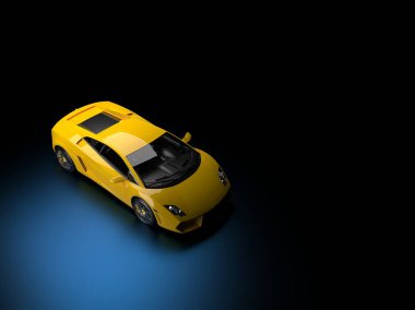 Siyah arka planda bir spor araba.