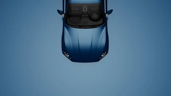 Otomatik mavi. Mavi arkaplandaki araç parçalarının 3D çizimi.