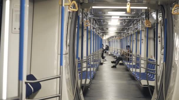Metro Tomma Tunnelbanevagnar Filmade Tågresa — Stockvideo