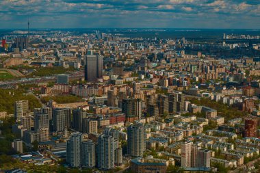 Moskova 'nın görüntüsü büyük bir yükseklikten çekildi.