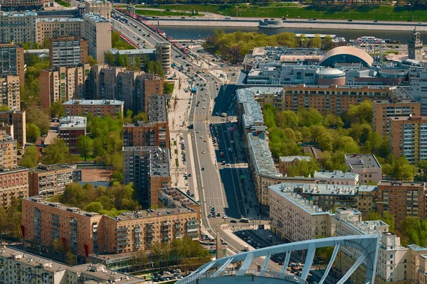 Het Beeld Van Stad Moskou Werd Van Een Grote Hoogte — Stockfoto