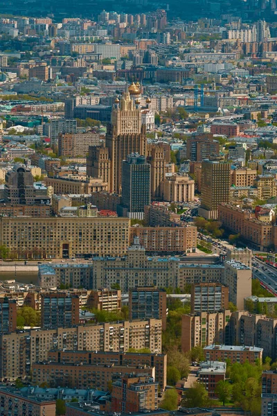 Het Beeld Van Stad Moskou Werd Van Een Grote Hoogte — Stockfoto