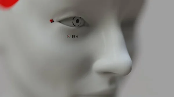 Portraits Robot Féminin Sur Fond Neutre Concept Robotique Intelligence Artificielle — Photo