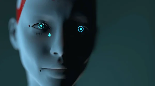 Robot bir kadının portresi. Makine zekasının duygu ve hislerini yakından incele.