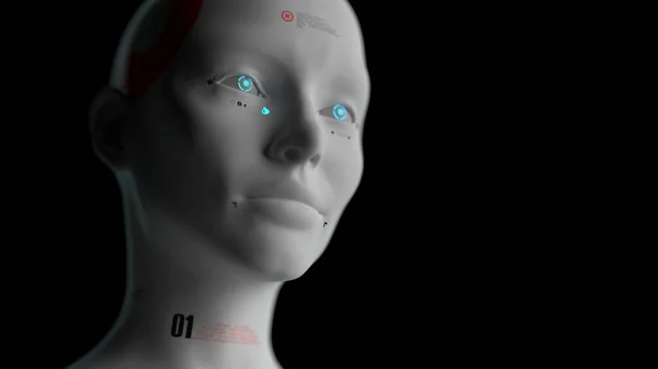 Robot bir kadının portresi. Makine zekasının duygu ve hislerini yakından incele.
