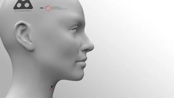 Portret Van Een Robot Vrouw Close Concept Van Robotica Kunstmatige — Stockfoto