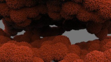 Fleecy yüzeyli hacimsel elementlere sahip arkaplan