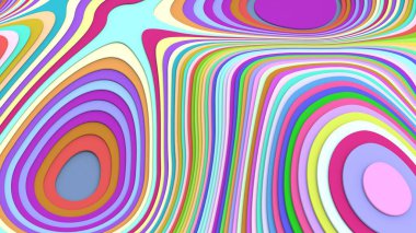 Farklı renklerin geometrik şekilleri hacimli bir manzara oluşturur