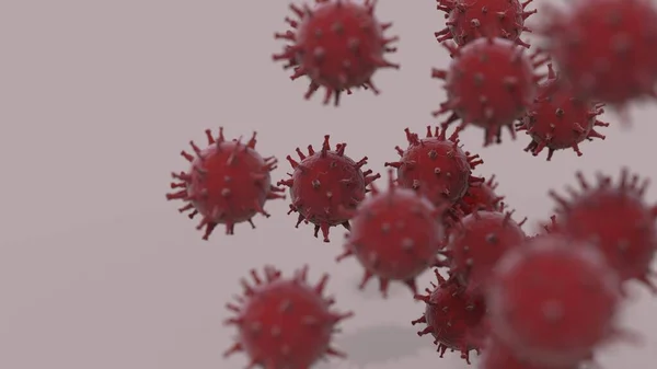 Imagen Virus Color Rojo Oscuro Concepto Fondo Local Microbiología Enfermedad — Foto de Stock
