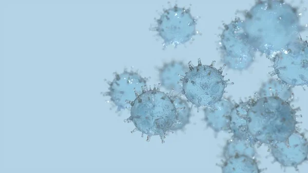 微生物学と病気というラコニックな背景概念における透明な物質中のウイルスのイメージは — ストック写真