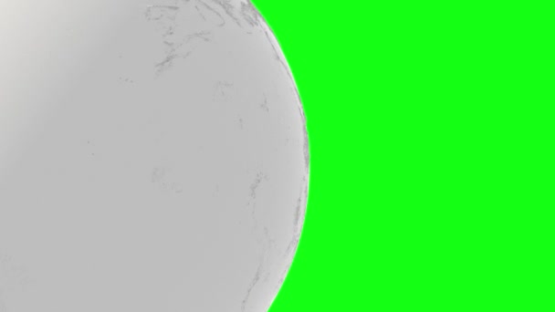地球仪在绿色背景上旋转 用于在浅灰环路动画中键入性能 — 图库视频影像