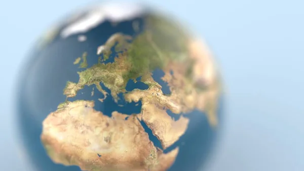 earth globe on a uniform light background