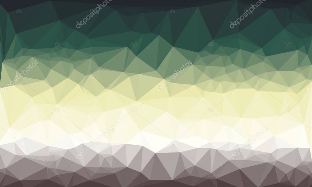 Abstract geometric background with green, yellow and grey pattern