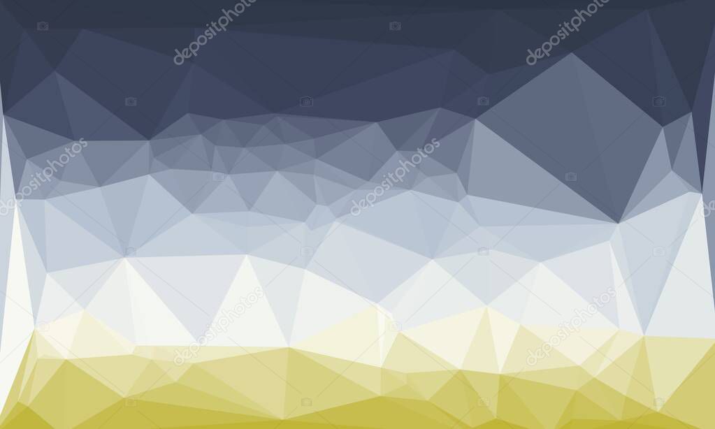 Abstract dark blue and yellow polygonal background