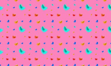 Farklı aksesuarlara sahip renkli arkaplan