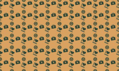 Farklı aksesuarlara sahip renkli arkaplan