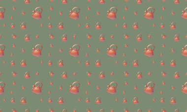 Farklı aksesuarlara sahip renkli arkaplan