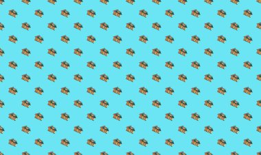 Farklı aksesuarlara sahip renkli arkaplan