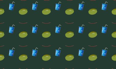 Farklı aksesuarlara sahip renkli arkaplan