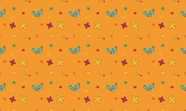 Farklı aksesuarlara sahip renkli arkaplan