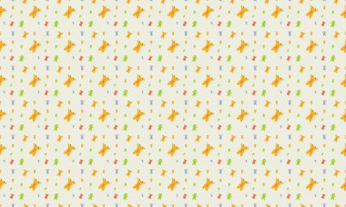 Farklı aksesuarlara sahip renkli arkaplan