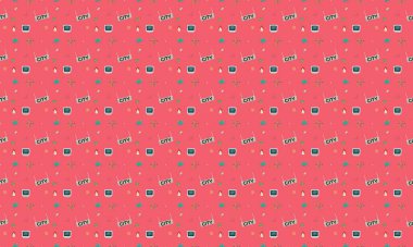 Farklı aksesuarlara sahip renkli arkaplan