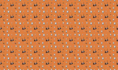 Farklı aksesuarlara sahip renkli arkaplan