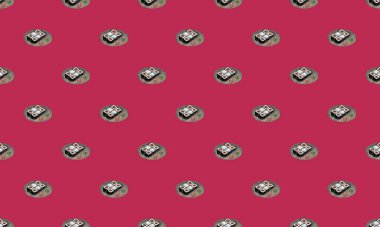 Farklı aksesuarlara sahip renkli arkaplan