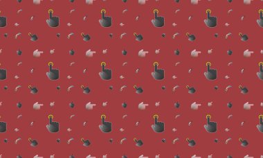 Farklı aksesuarlara sahip renkli arkaplan