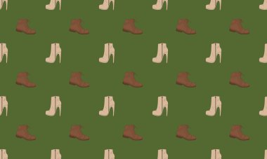 Farklı aksesuarlara sahip renkli arkaplan