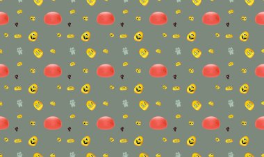 Farklı aksesuarlara sahip renkli arkaplan