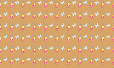 Farklı aksesuarlara sahip renkli arkaplan