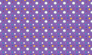 Farklı aksesuarlara sahip renkli arkaplan